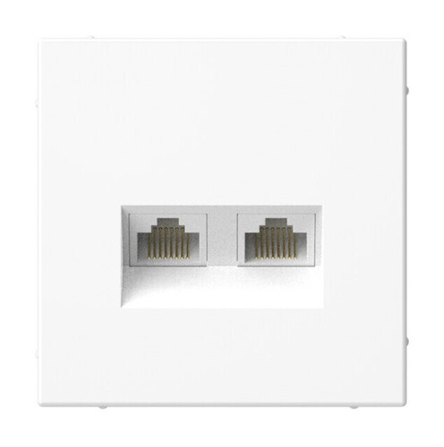 Розетка компьютерная двойная RJ45+RJ45 кат.5е Systeme Electric ARTGALLERY, скрытый монтаж, белый