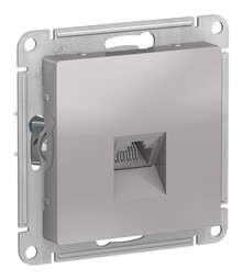 Розетка компьютерная 1xRJ45 Cat.5e Systeme Electric ATLASDESIGN, алюминий