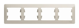 Рамка 4 поста Systeme Electric GLOSSA, горизонтальная, молочный