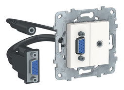 Розетка HD15+mini-jack UNICA NEW, белый