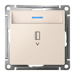 Systeme Electric Atlas Design Бежевый Выключатель карточный с подсветкой, 10А, без задержки отключения, механизм