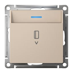 ATLASDESIGN ВЫКЛЮЧАТЕЛЬ карточный с подсветкой, 10А, без задержки отключения, механизм, ПЕСОЧНЫЙ